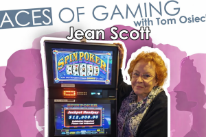 Jean Scott with Spin Poker slot machine jackpot